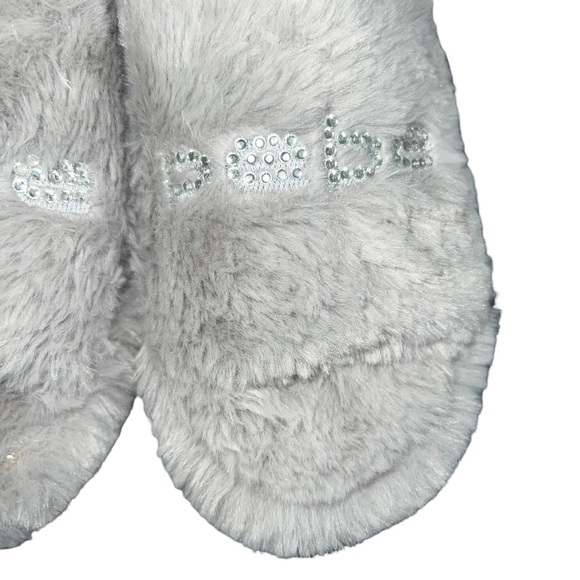 New Bebe Adjustable Strap Faux Fur Slipper Shoe Slides - Picture 6 of 9